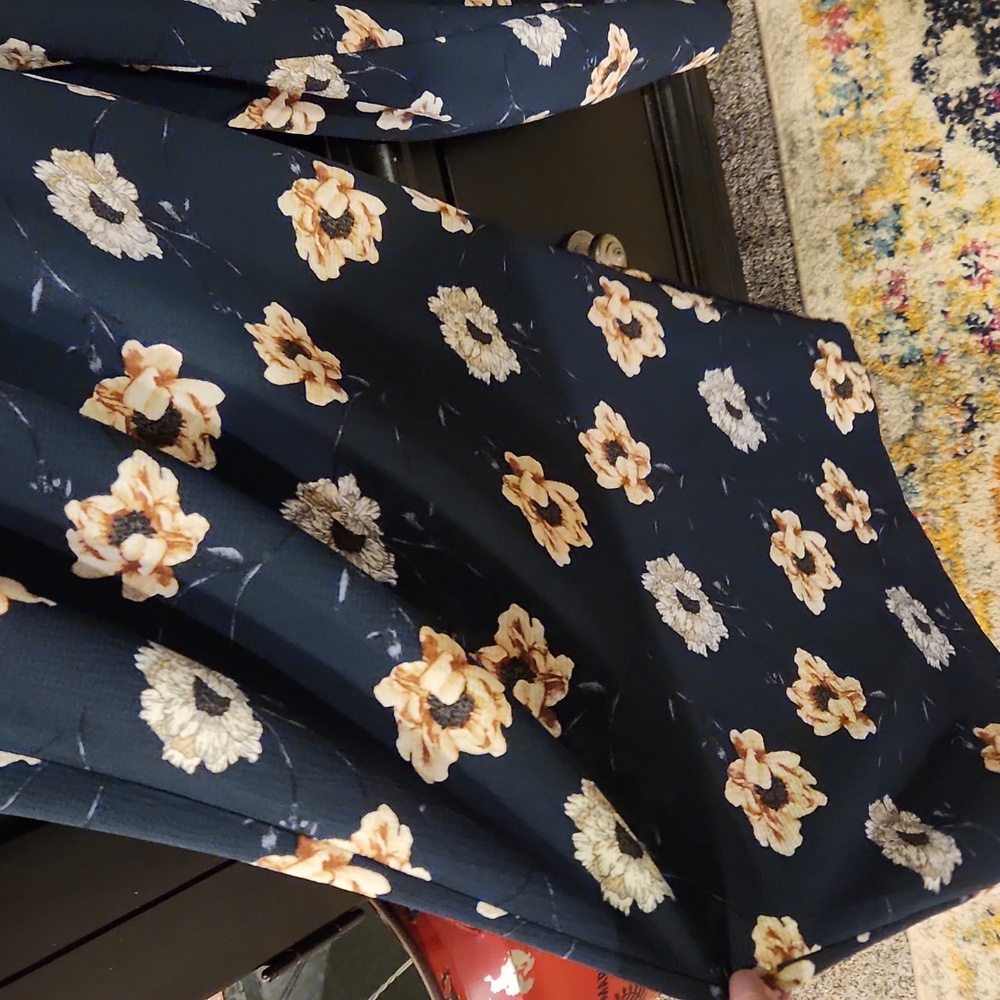 Apt 9 SZ XL Navy Floral Wide Leg Jumpuit - Picture 4 of 8